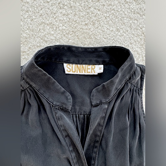 Sunner black pure silk jumpsuit romper - size M - Picture 3 of 8